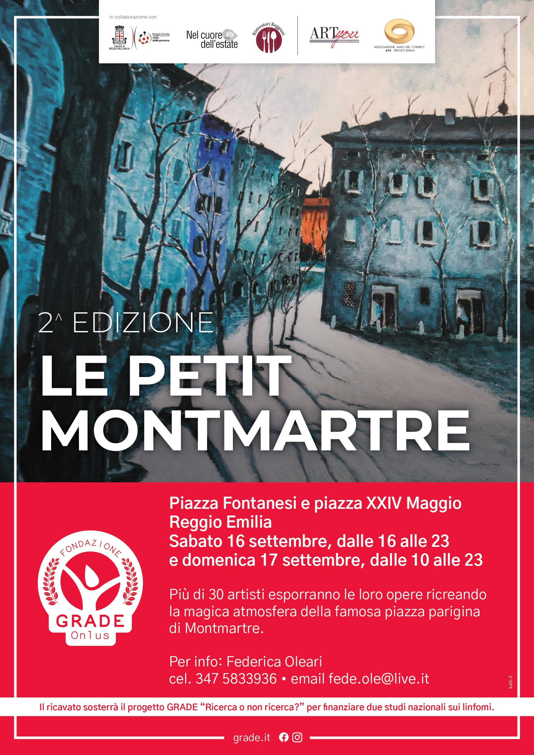 Sarò parte dell' evento artistico: Petit Montmartre il 16 e 17 settembre a Reggio Emilia