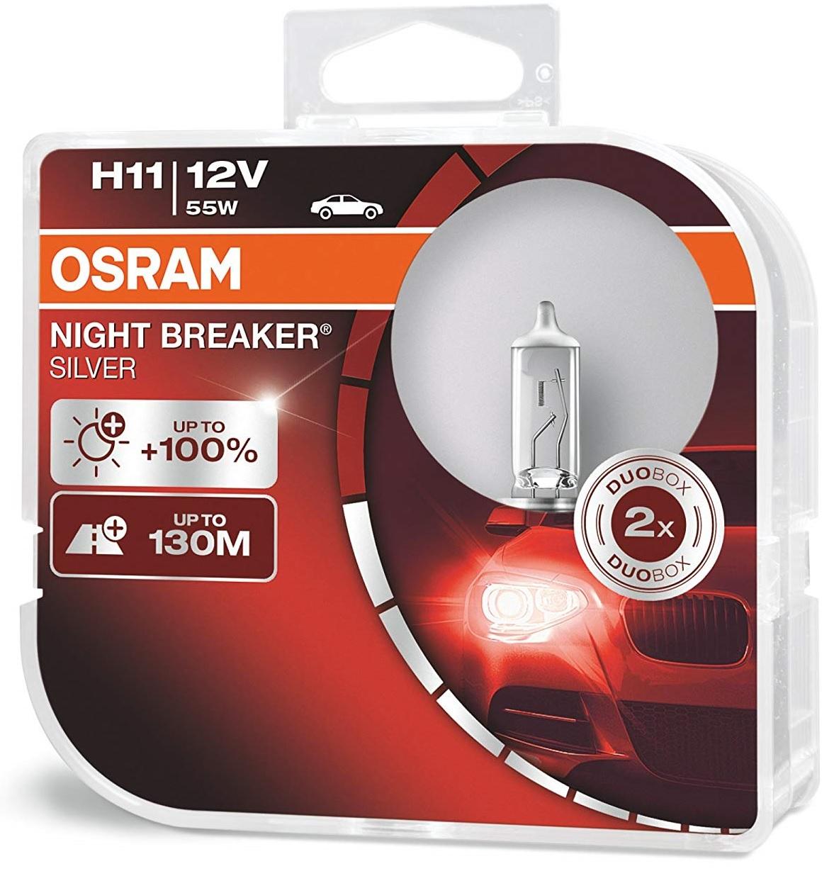 Lampade OSRAM H11 NIGHT BREAKER® SILVER Duo Box +100%