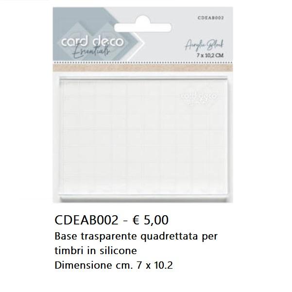 Accessori per scrapbooking - CDEAB002 base trasparente quadrettata per timbri silicone 7x10 cm.