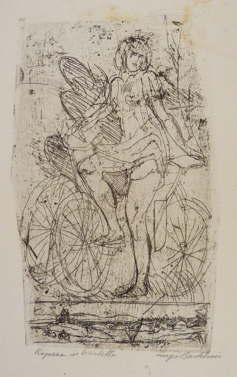 Luigi Bartolini, Acquaforte, Ragazza in bicicletta 1939