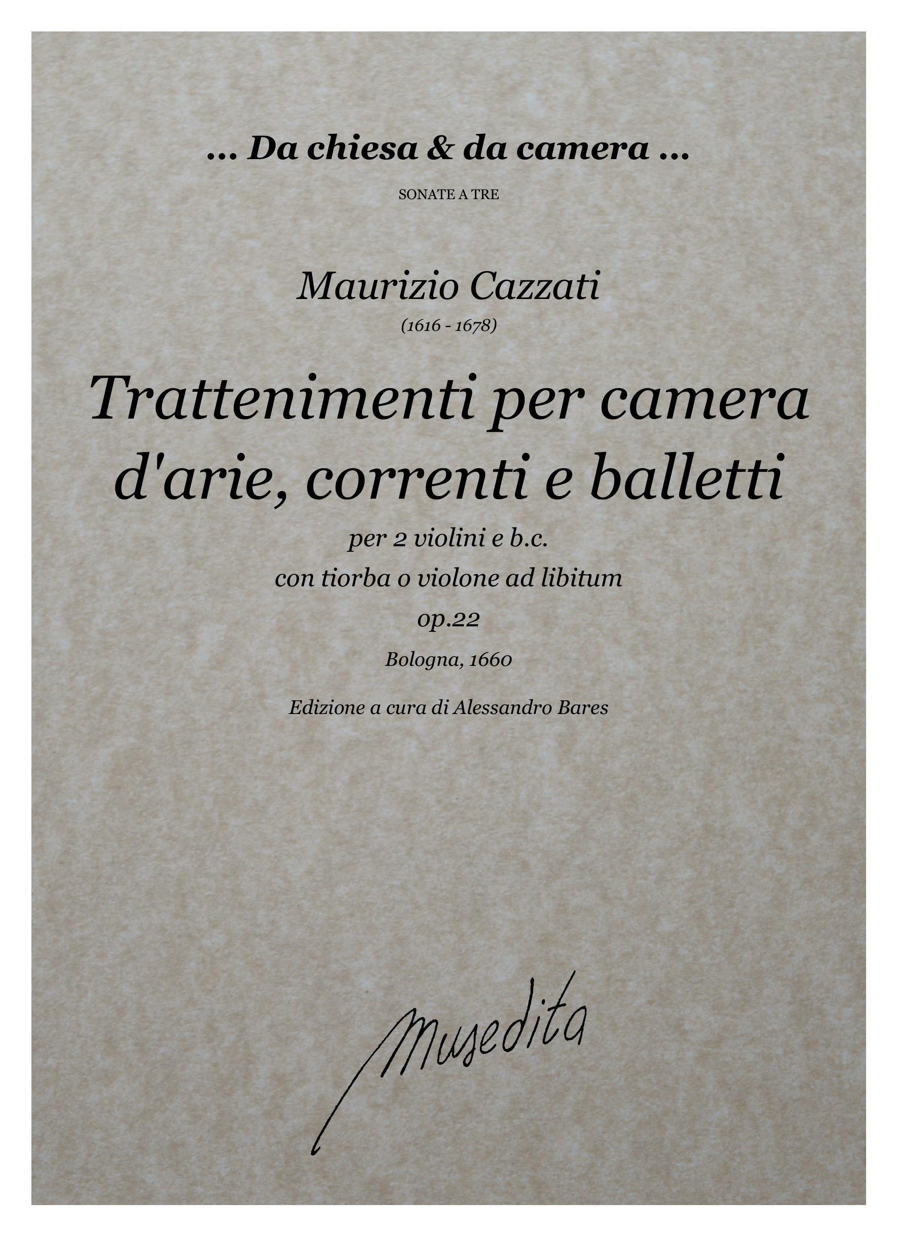 M.Cazzati: Trattenimenti per camera op.22 (Bologna, 1660)