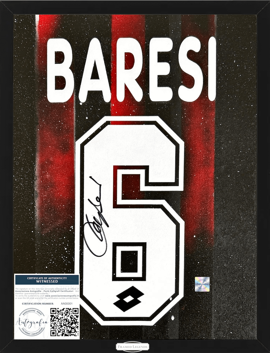 Artwork Autografo Franco Baresi Limited Edition AC Milan Football Theme