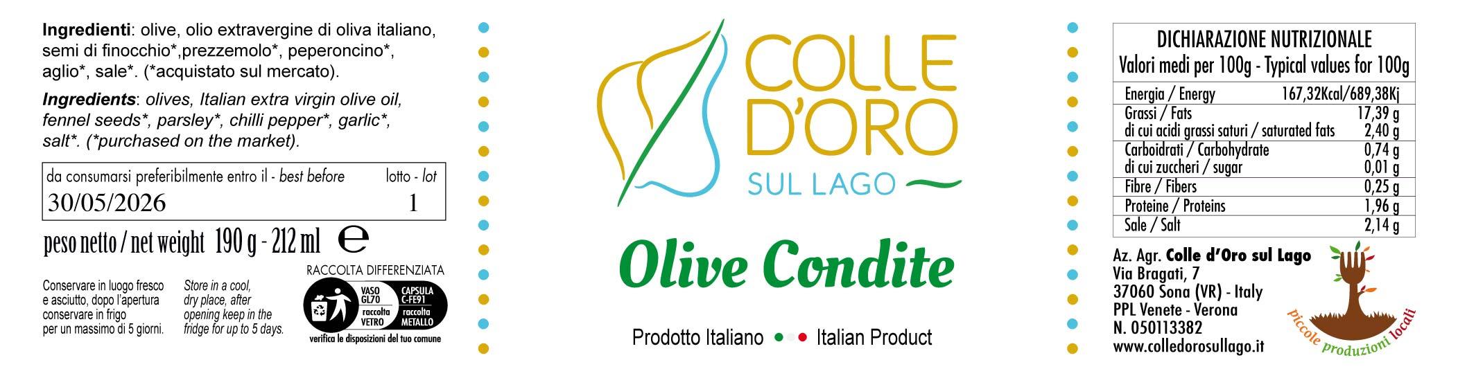 Cod. 18 Olive condite 250 g