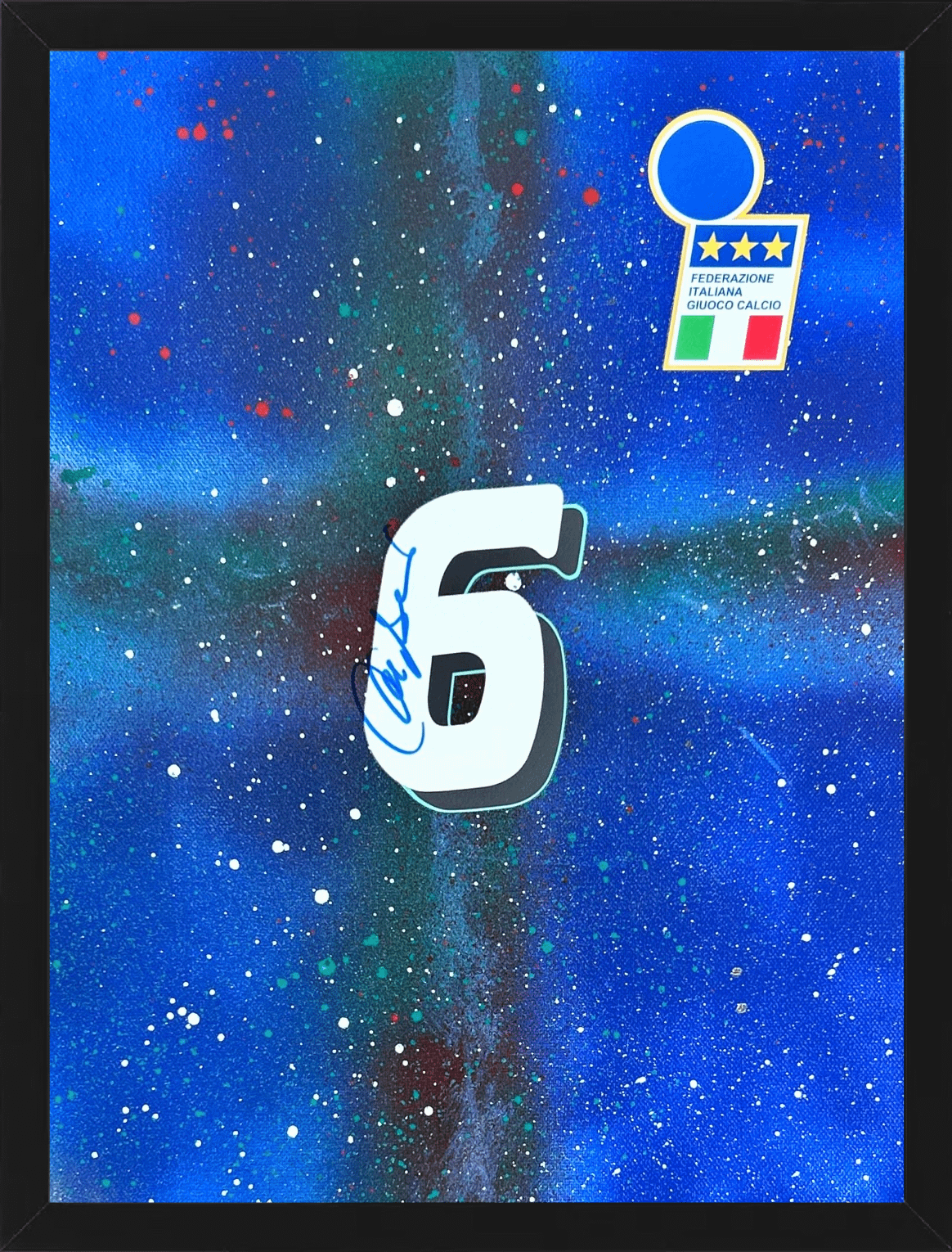 Artwork Nazionale Italiana Football Theme Autografo Franco Baresi Limited Edition