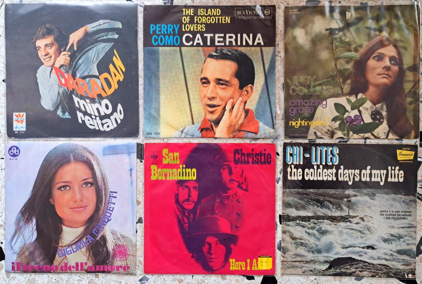 45 GIRI a Scelta 3 Euro l'uno Reitano / Como / Collins /Cinquetti / Christie / Chi-Lites