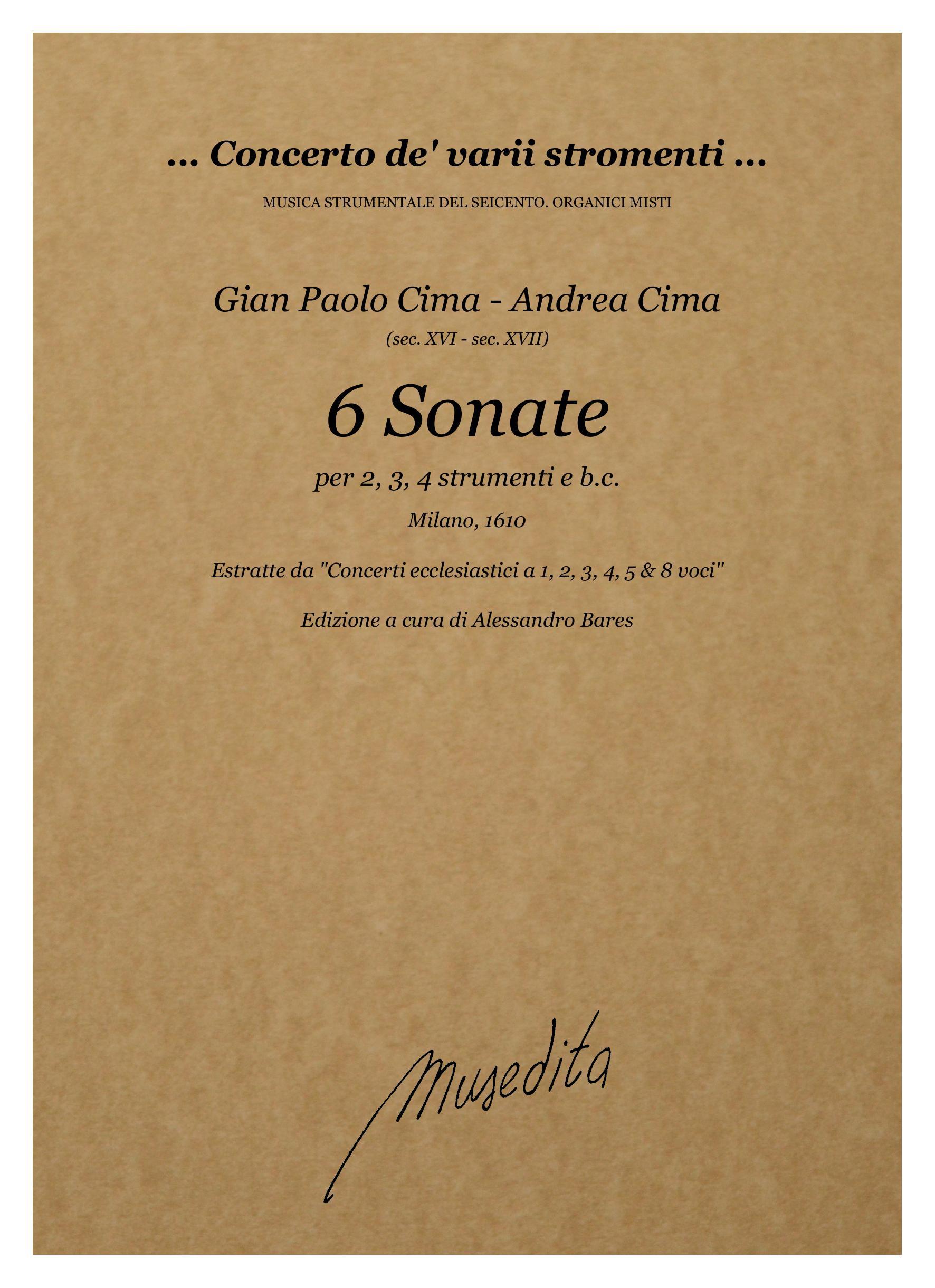 G.P. & A.Cima: 6 Sonate (Milano, 1610)