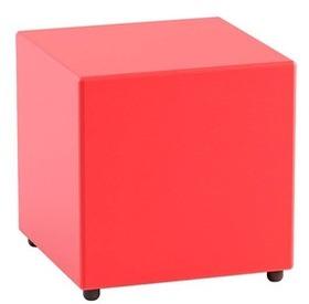 POUF CUBICO IN SIMILPELLE ROSSO IMBOTTITO 40X40X46