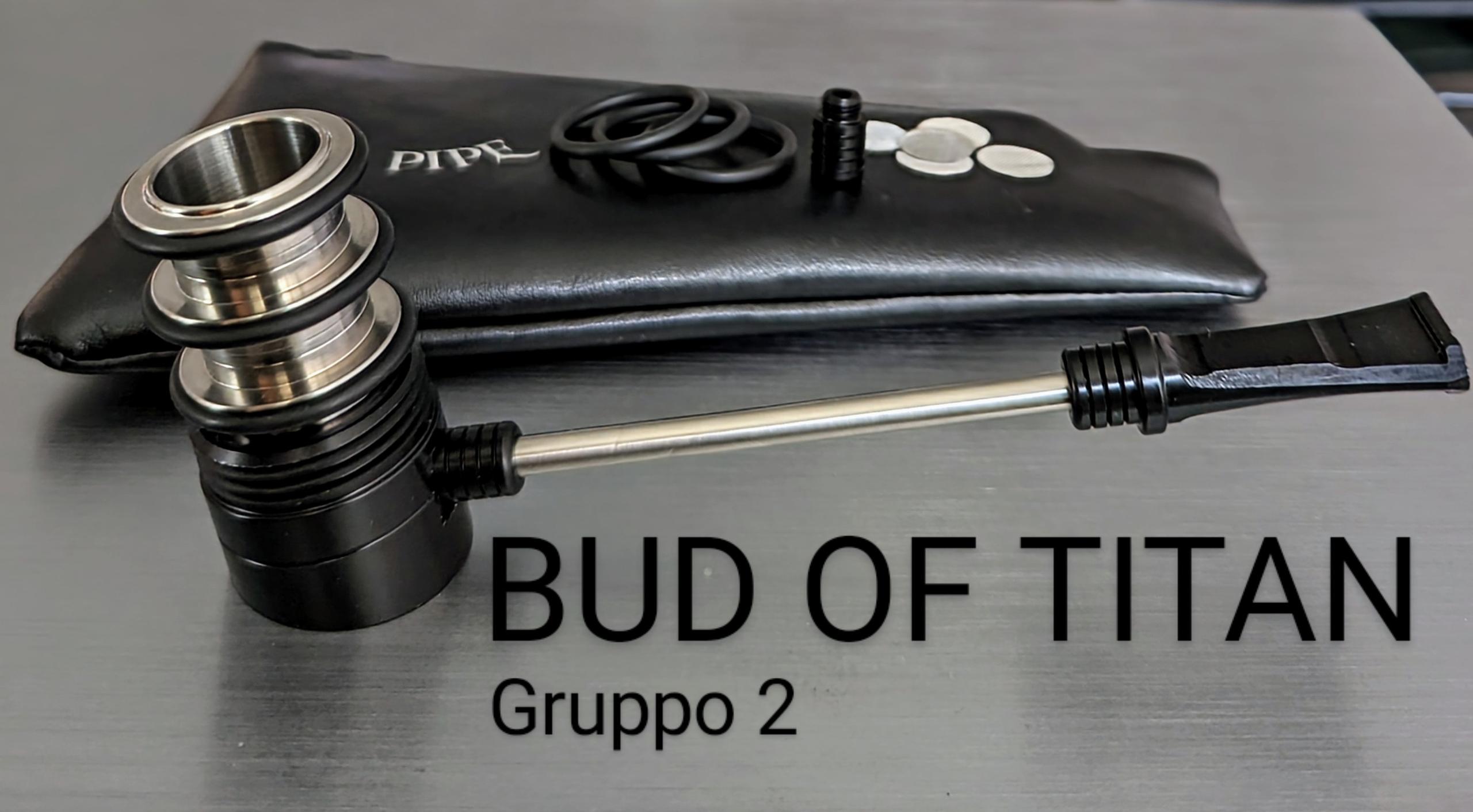 Job Pipe Bud Of Titan Black Delrin cannello dritto Gruppo 2 (Reverse Calabash in Titanio)