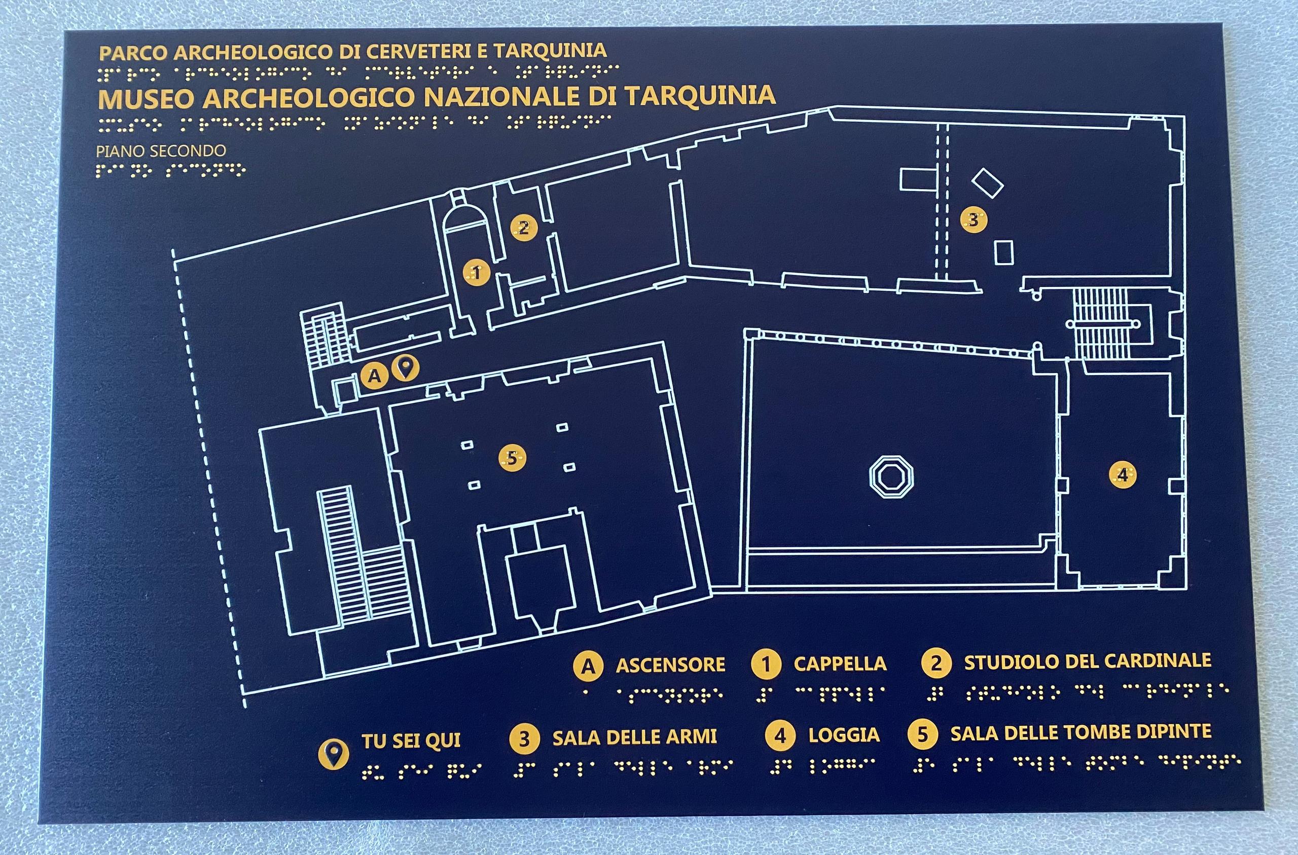 Mappa tattile Museo di Cerveteri e Tarquinia