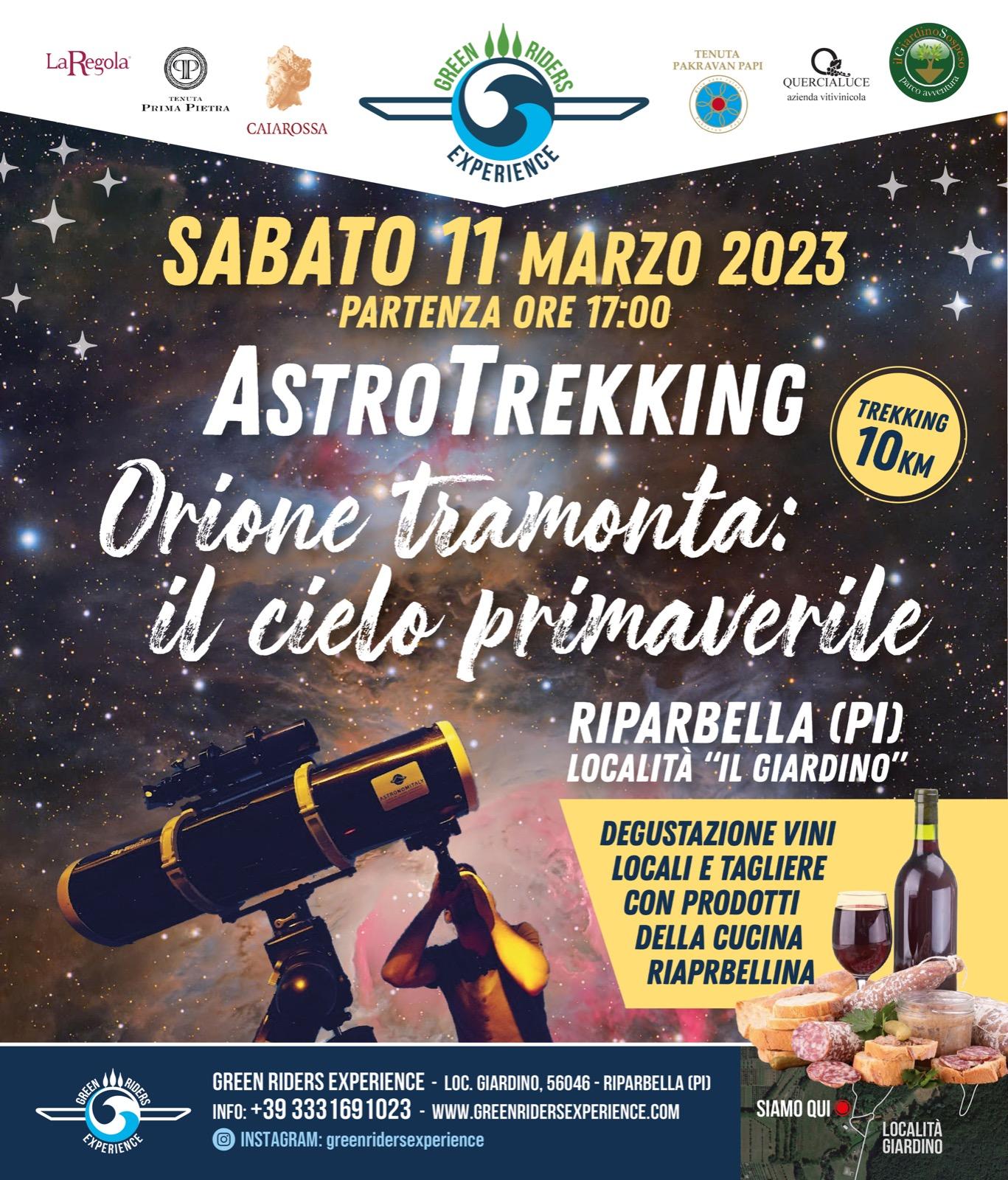 ASTROTREKKING " ORIONE TRAMONTA: IL CIELO PRIMAVERILE" SABATO 11 MARZO 2023