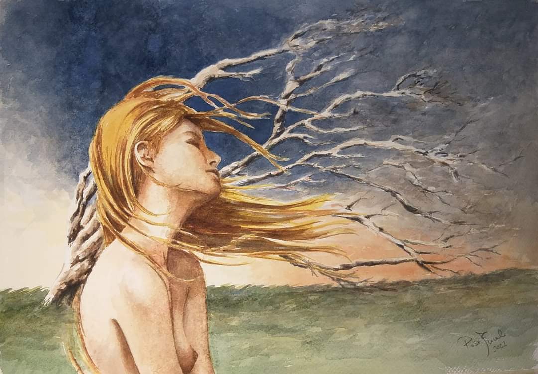 "La voce del vento" - Watercolor on 640gr paper - cm. 34x50 - Quotation  € 600,00