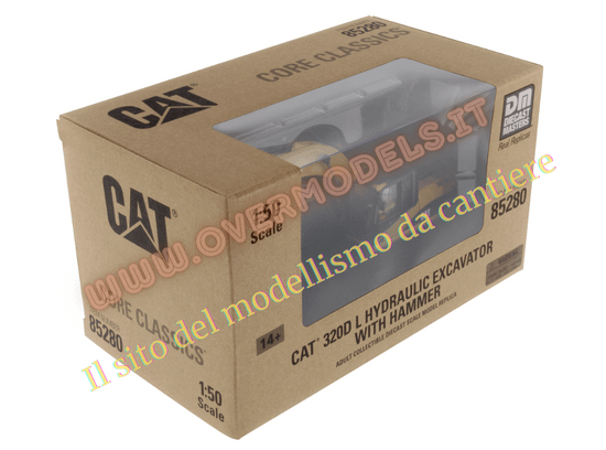 MODELLINO ESCAVATORE CINGOLATO CAT 320 DL CON MARTELLO