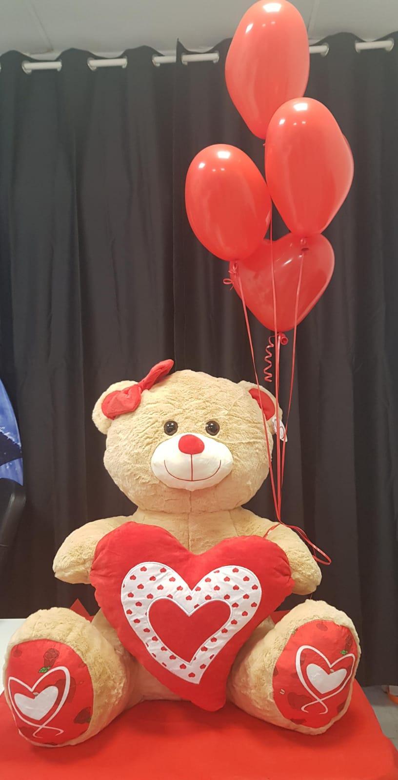 Peluche Maxi cuore con palloncini elio