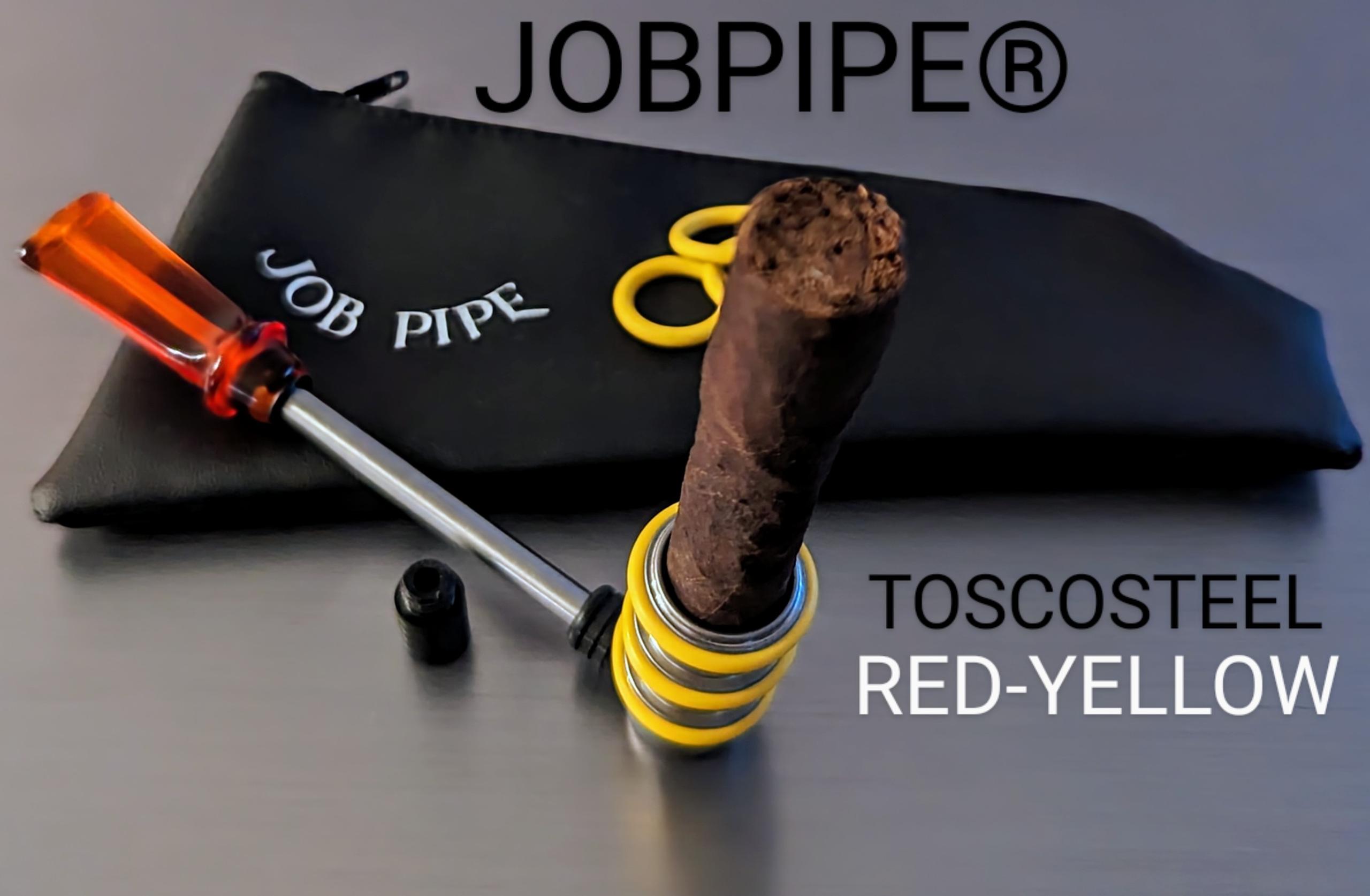 Job Pipe Toscosteel Yellow Red - Pipa per Sigari e 1 gr di tabacco