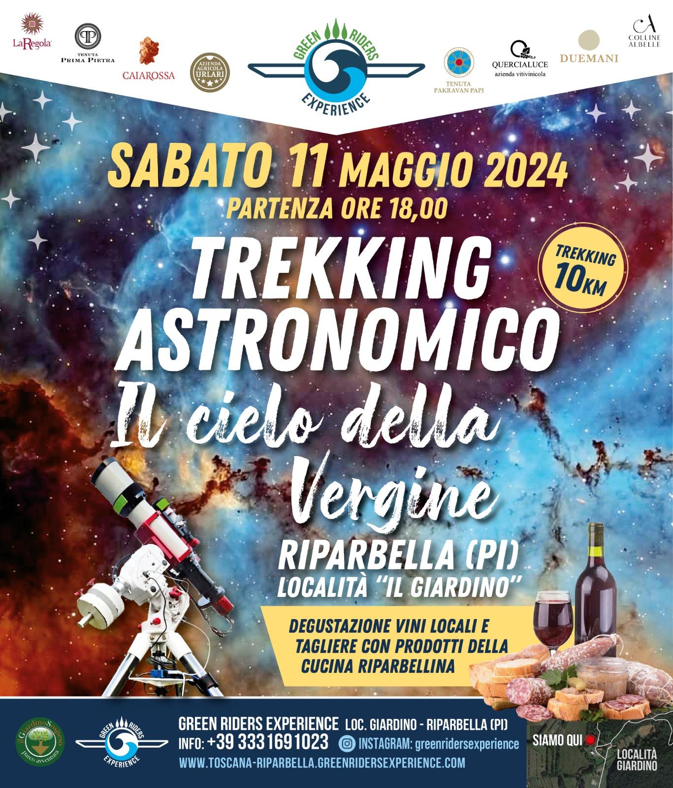 TREKKING ASTRONOMICO SABATO 11 MAGGIO 2024 "IL DELLA VERGINE, LA STAGIONE DELLE GALASSIE."