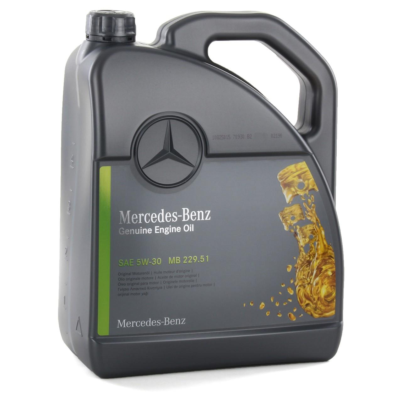 7 litri olio motore 5w30 MB 229.51 originale Mercedes + filtro olio originale Classe A/B/C/CLA/E