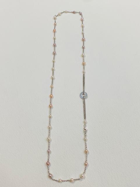 Collezione "Perle coltivate naturali" collana in argento e perle