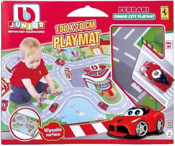 Pista Auto Burago- Ferrari Junior City Playmat Animal Giocattolo, Multicolore