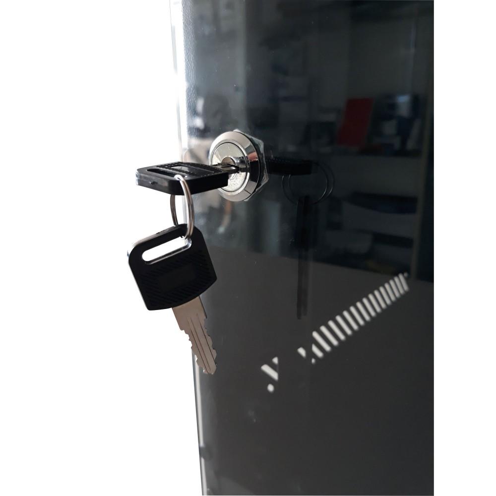 Armadio Rack 10" a Muro 6 Unità Pannelli Laterali Fissi Nero
