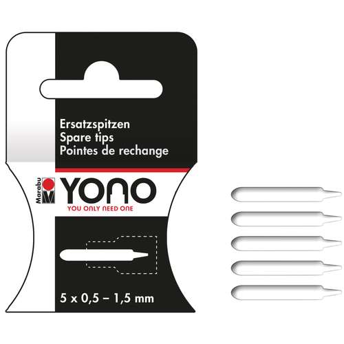 Marabu - YONO - Punta tonda fine 0.5 - 1.5 mm, di ricambio per marker, blister da 5 pezzi