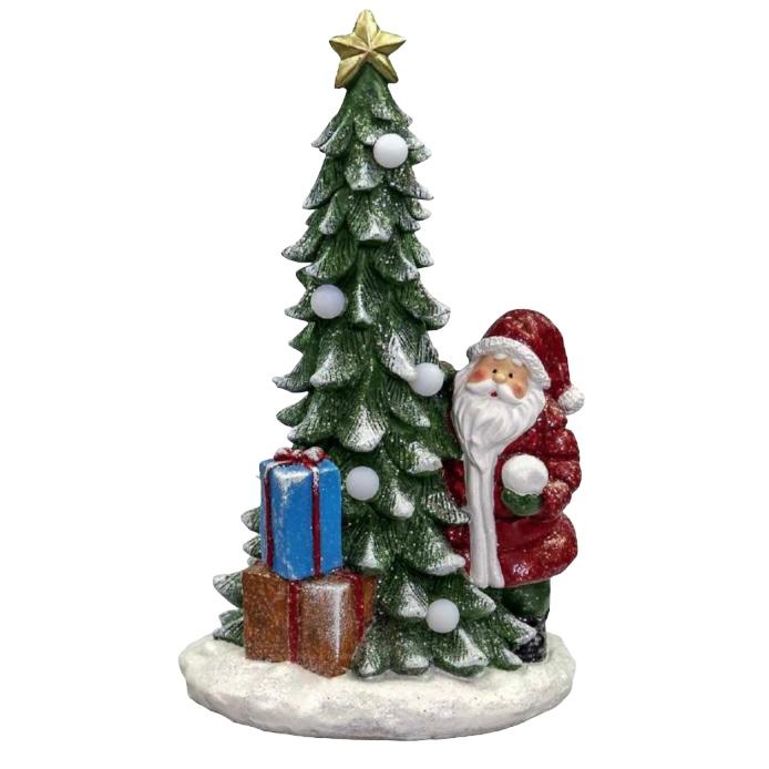 Albero con Babbo Natale e led