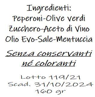 PEPERONI E OLIVE IN AGRODOLCE 160 GR