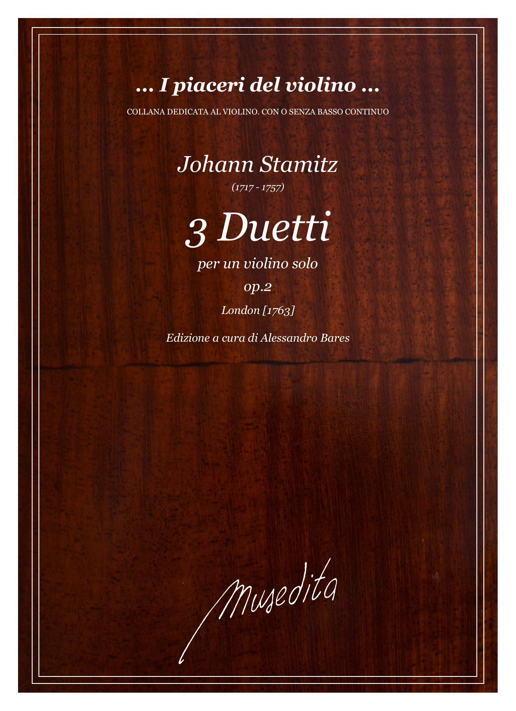 J.Stamitz: 3 Duetti per un violino solo op.2 (London,  s.a. [1763])