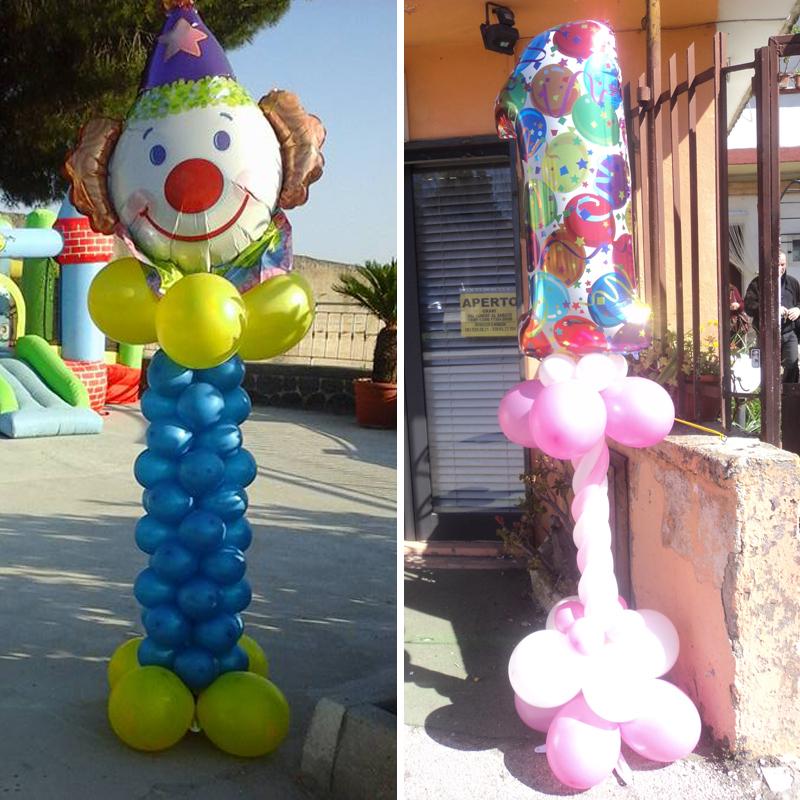 magica fiesta acerra, addobbi palloncini napoli, colonne di palloncini compleanno, clown, pagliaccio, numero uno