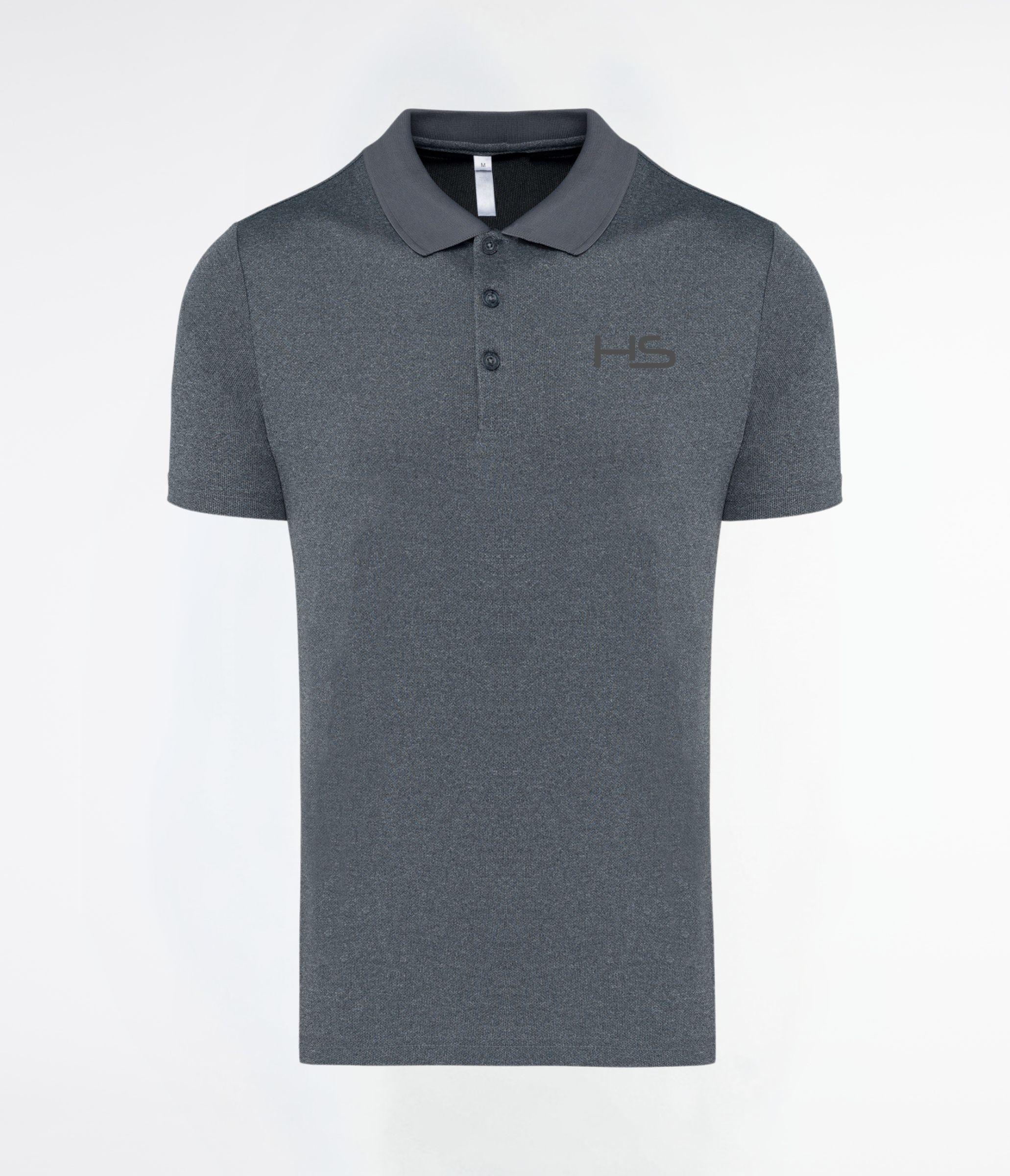 Polo chinè manica corta grey heather