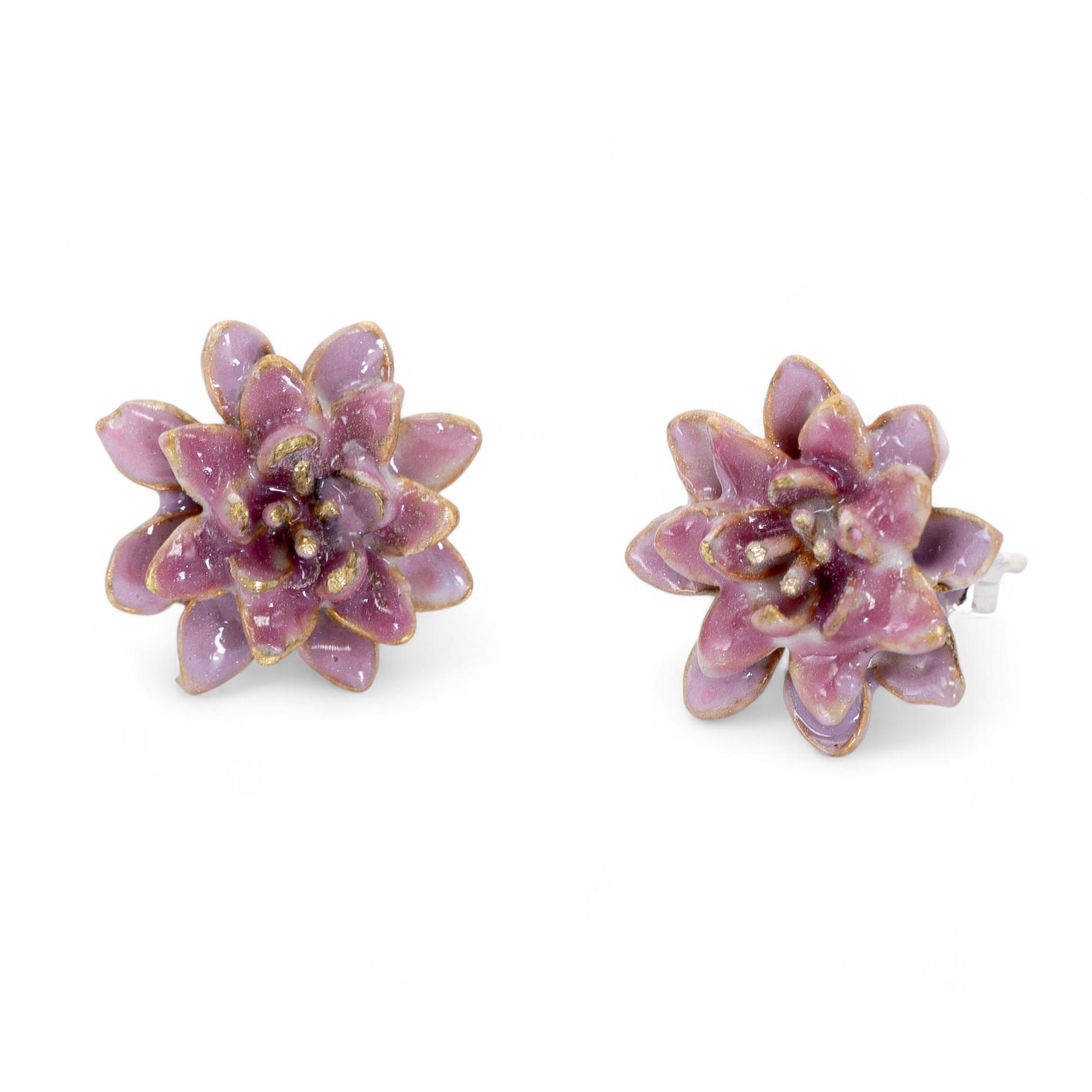 ORECCHINI A BOTTONCINO NINFEE : WATER LILY STUD EARRINGS