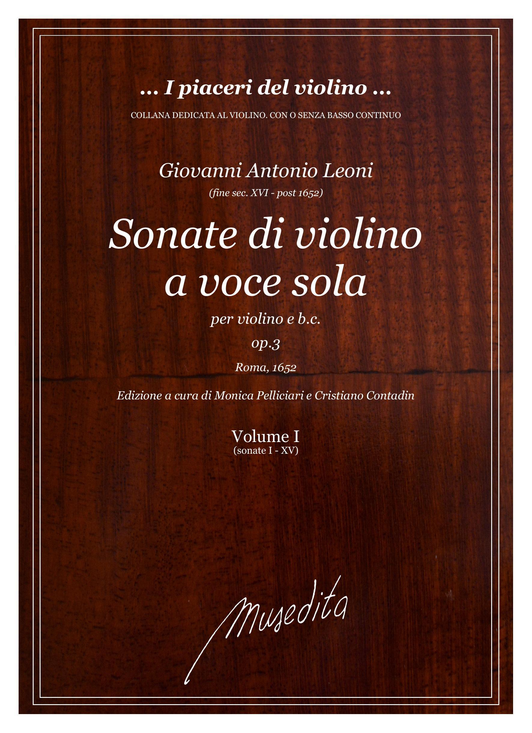 G.A.Leoni: Sonate di violino a voce sola op.3  (Roma, 1652)