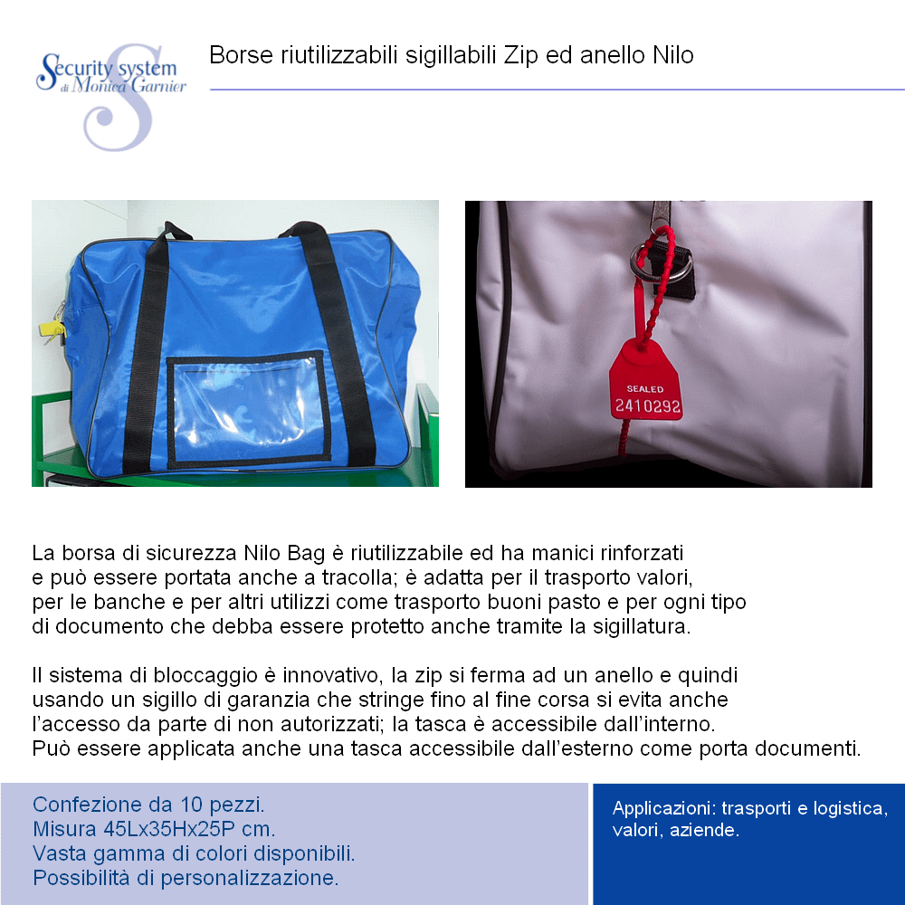 Borsa sicurezza Zip Nilo