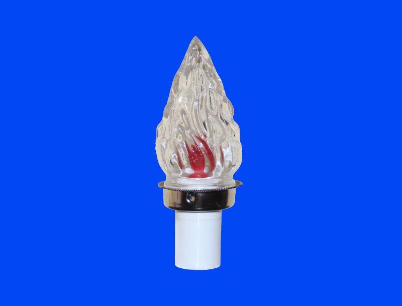 Lampada votiva a pile EL6A con fiamma di vetro Ø5cm e ghiera