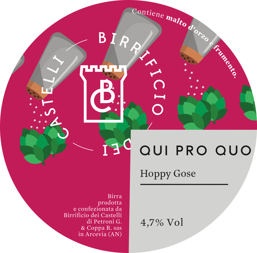 Qui Pro Quo è una birra artigianale in stile hoppy gose. Acquista in Arcevia nelle Marche. Birra salata