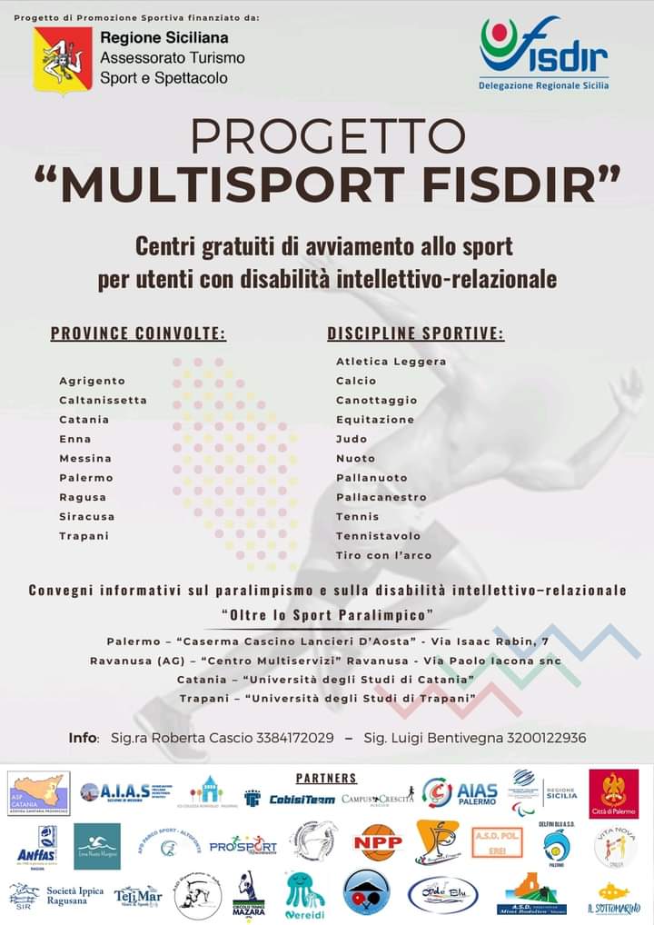 Multisport Fisdir, l'iniziativa che promuove lo sport paralimpico in Sicilia, Cascio: "Strumento di integrazione e crescita personale"