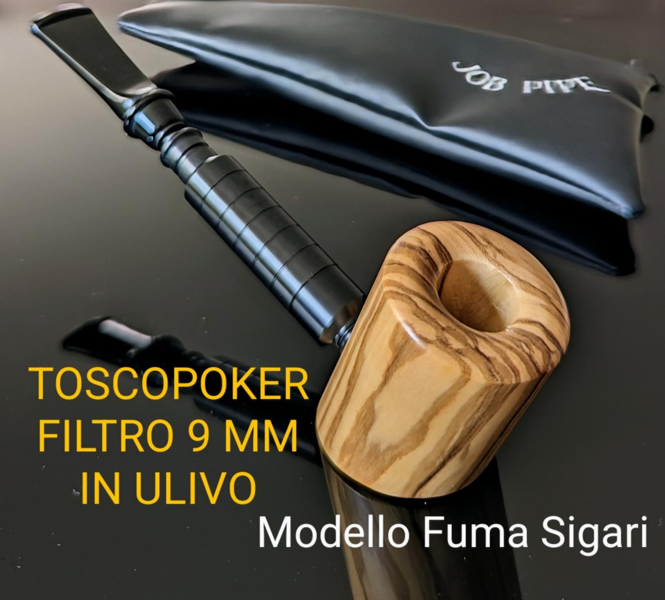 Job Pipe Toscopoker in Ulivo Filtro 9 mm (pipa per sigari)
