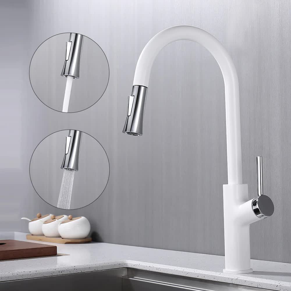 Rubinetto da cucina estraibile girevole a 360°