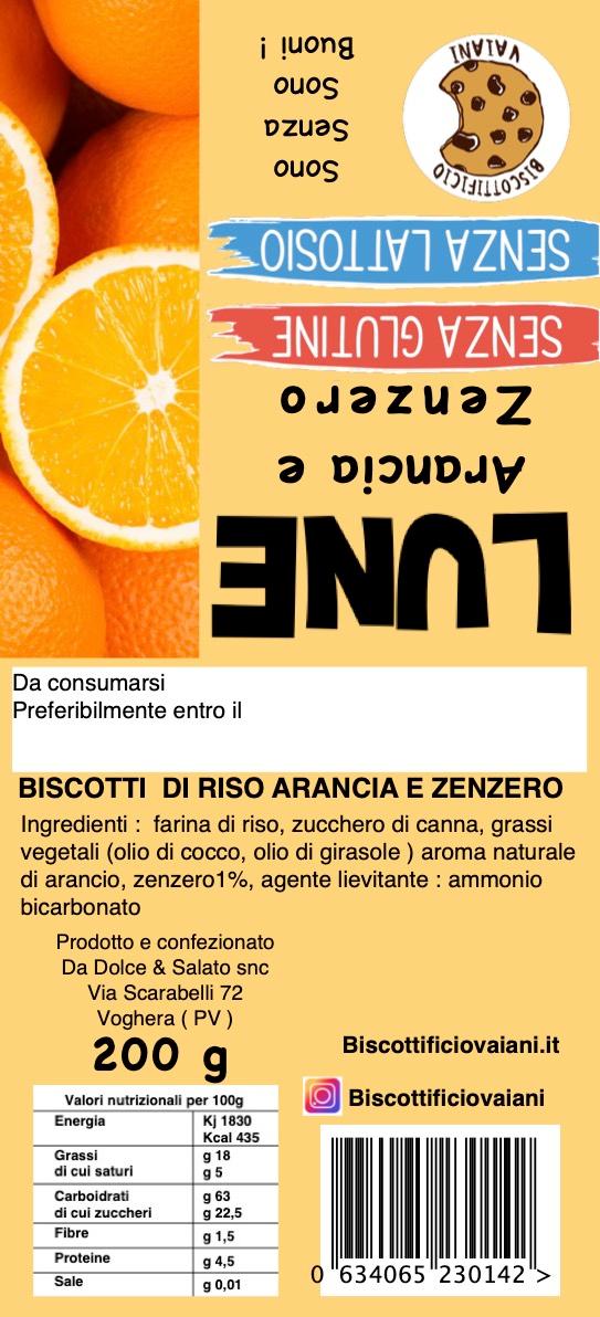 Biscotti di riso arancia e zenzero