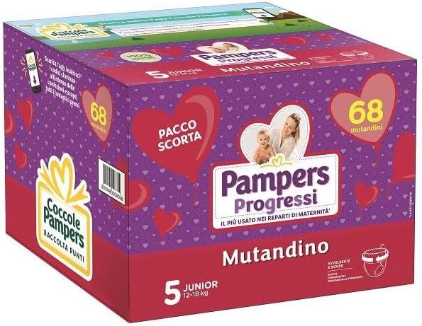 Pampers Progressi Mutandino taglia 5 Quadri Pack 68 pezzi