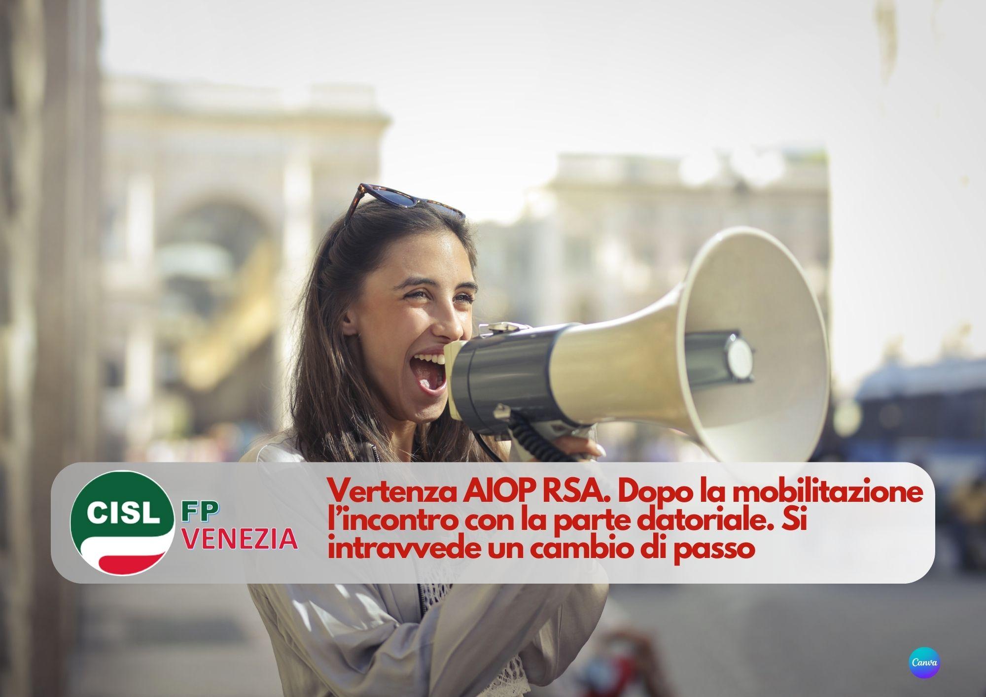 CISL FP Venezia. Vertenza AIOP RSA. Il resoconto dell'incontro dopo la mobilitazione per un cambio di passo