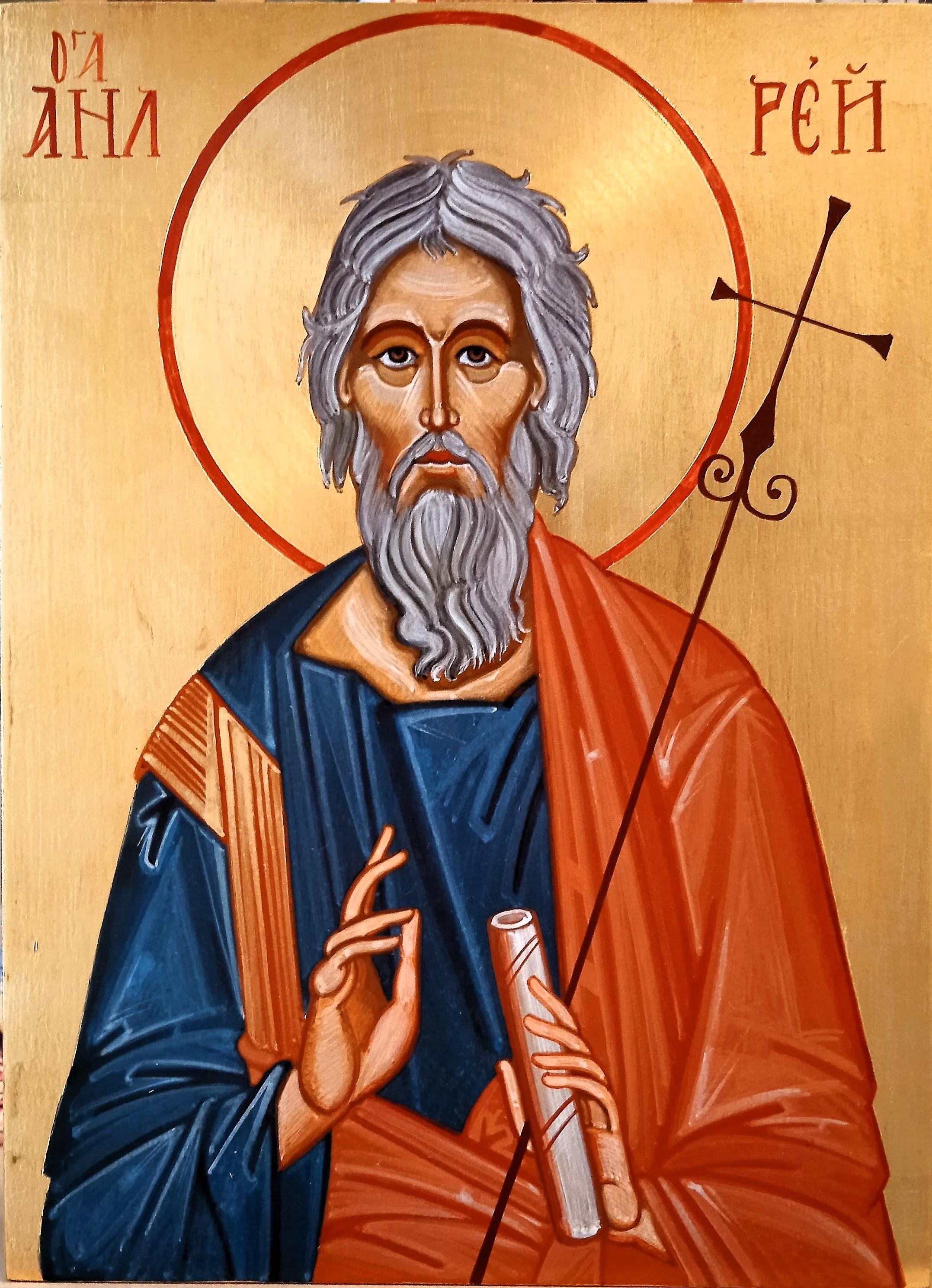 Icona di San Andrea Apostolo dipinta dal pittore di icone pugliese Nicola Damiano