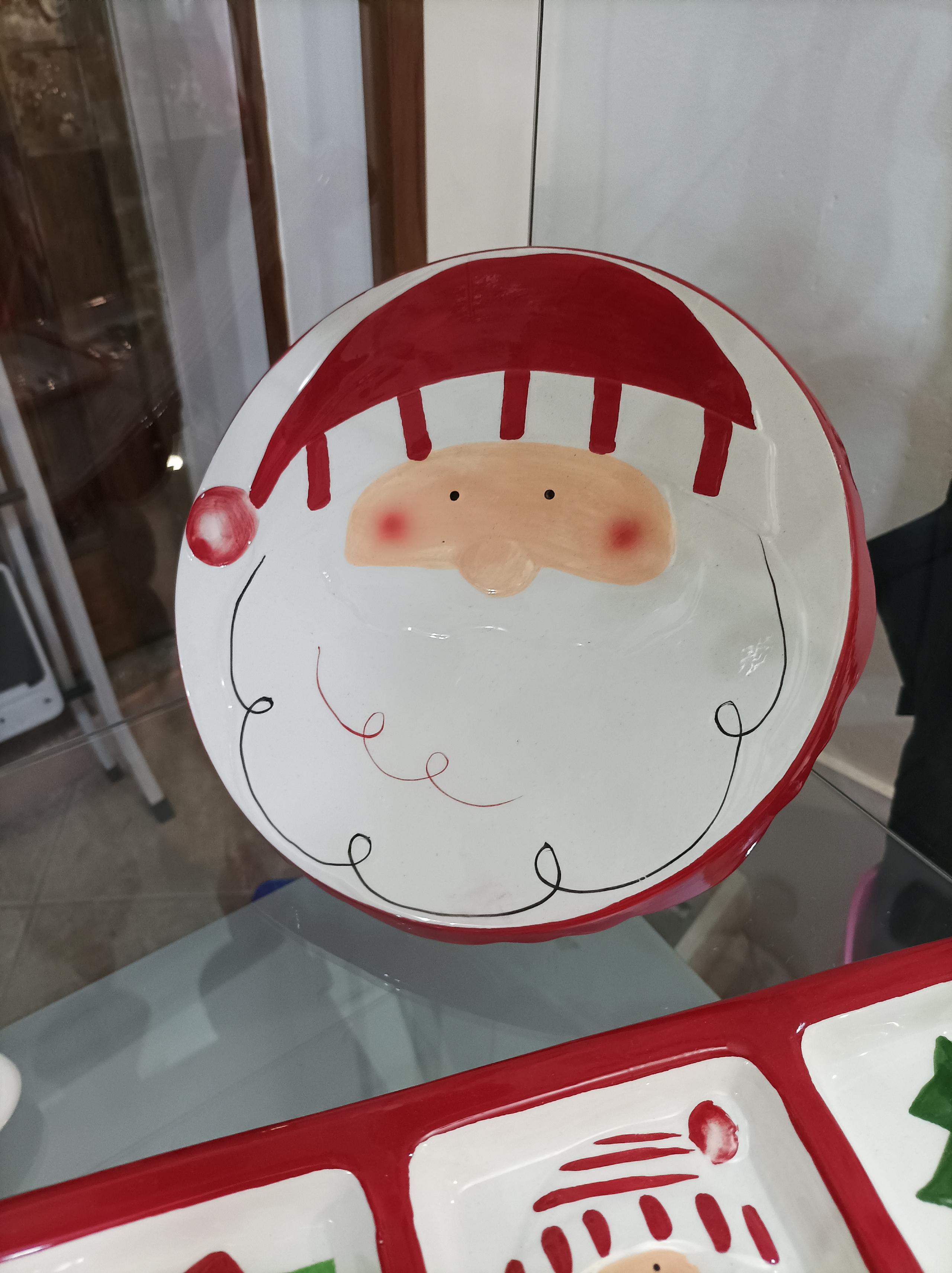 Alzatina porta dolci con decoro di Babbo Natale