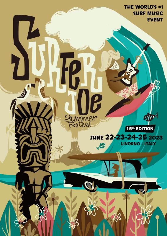 Surfer Joe Summer Festival 2023 poster by Mookie Sato