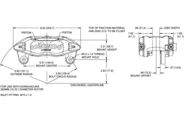 Wilwood Big Brake Kit - Front - HONDA - Forged DPHA - 140-13029