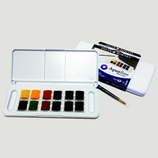 DALER ROWNEY - Acquafine Watercolour - Set da viaggio 12 colori ad acquerello