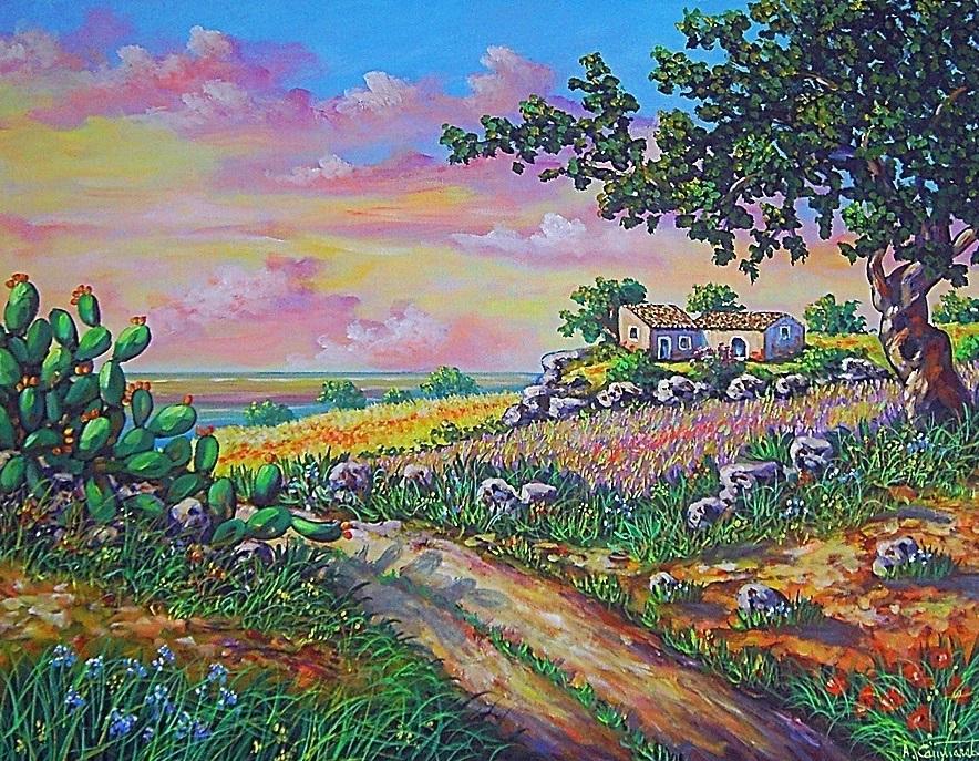 Tramonto al sud Olio su tela 70 x 90 cm