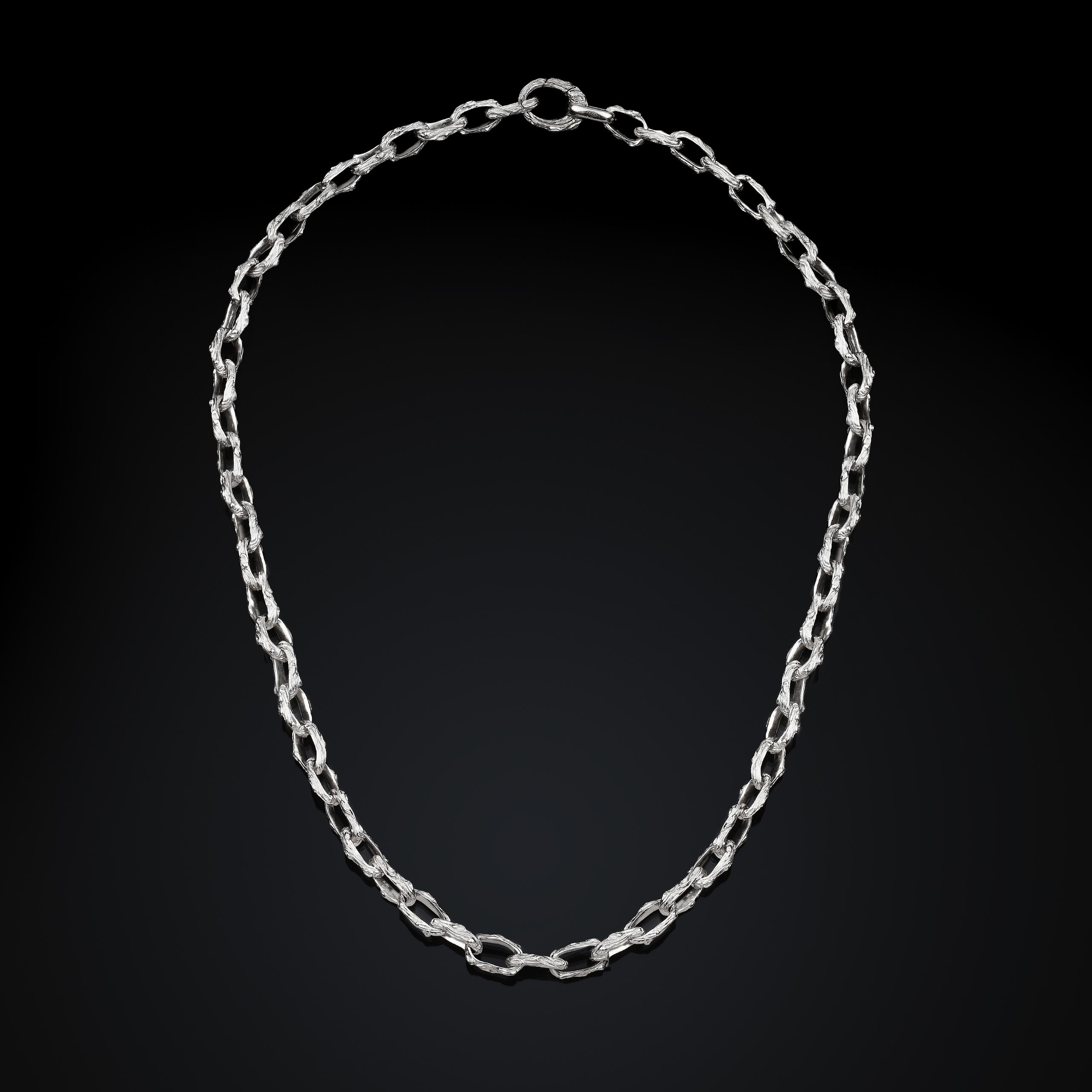 Rhodium plated silver, Chain style, Lobster clasp closure