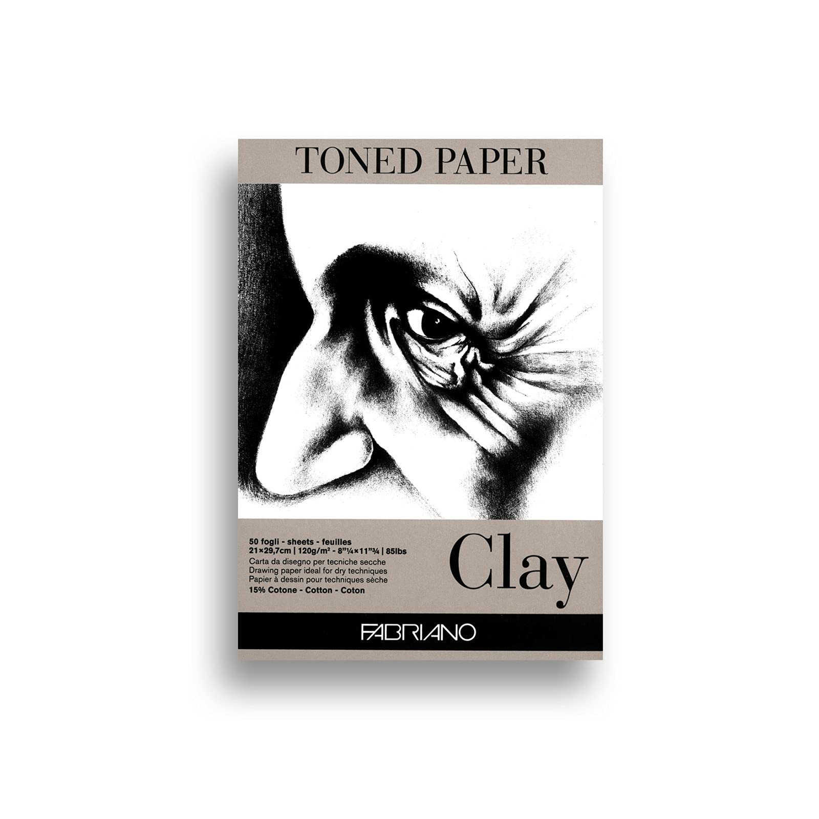 Fabriano Toned Paper Clay - Blocco carta grigia da disegno