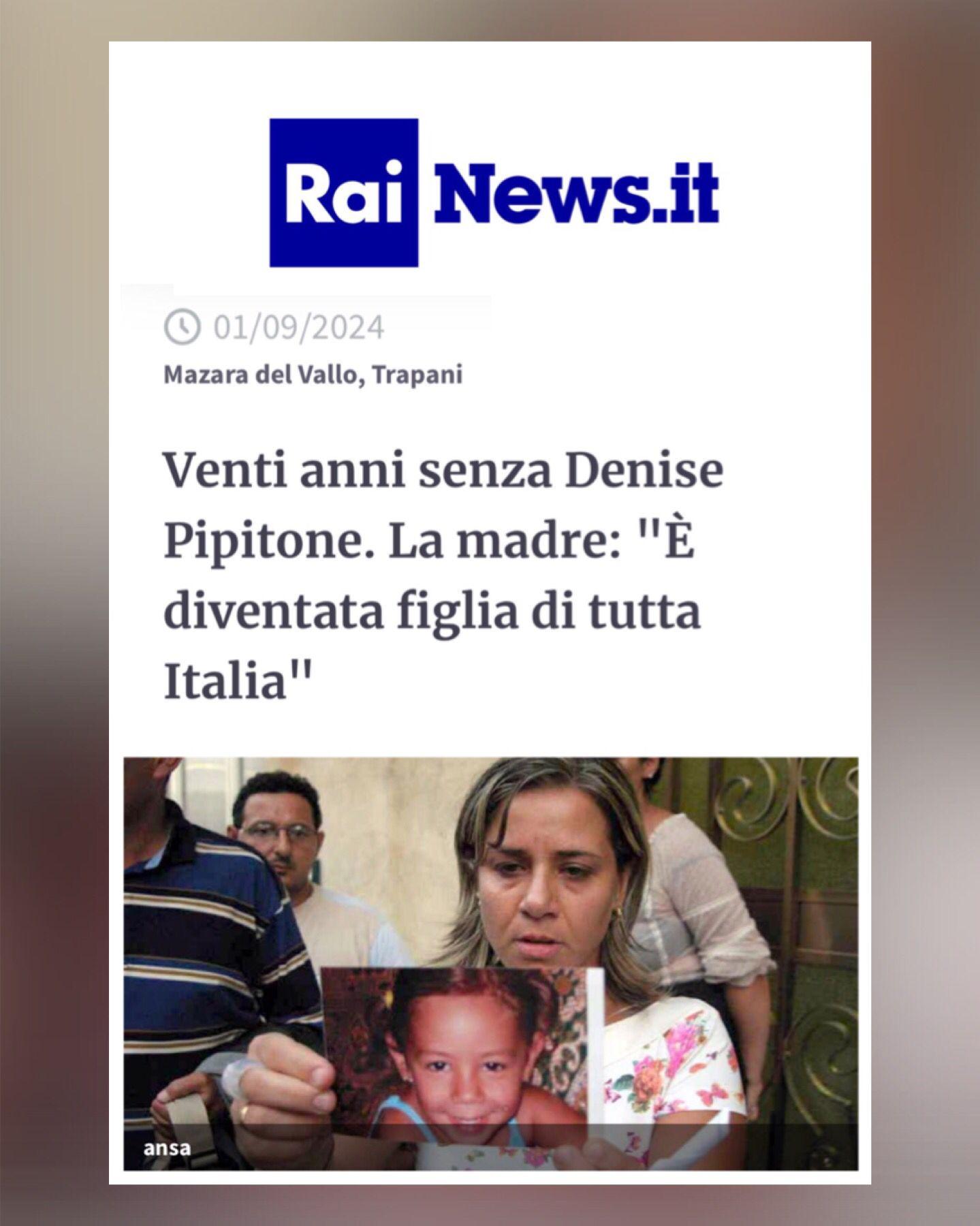 Venti anni senza Denise Pipitone. La madre: "È diventata figlia di tutta Italia"