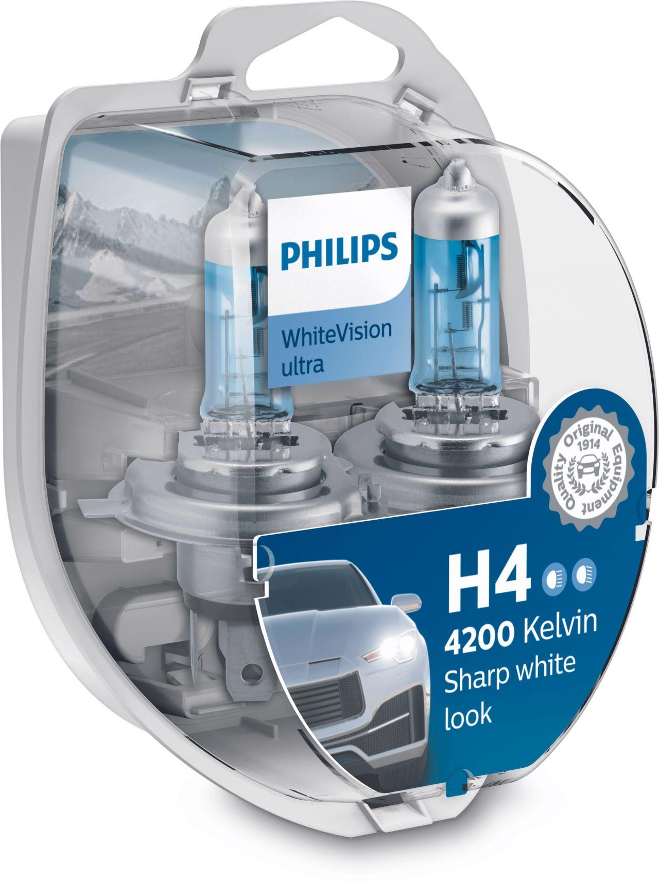 Lampade PHILIPS H4 WhiteVision ultra Duo Box + 2x W5W